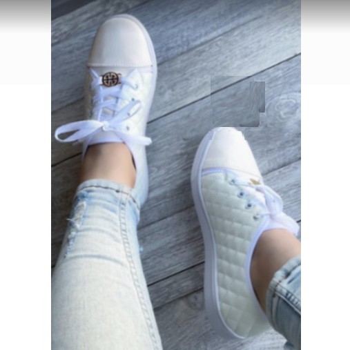 Pearl White Padded Sneakers For Women